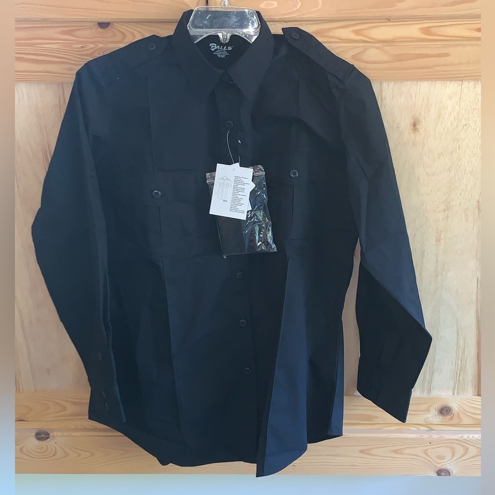 Galls NWT black G-flex class B convertible sleeve shirt size 42 Reg